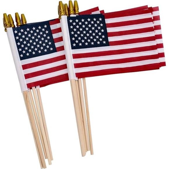 12-Pack Mini American Flags – 4×6″ US Flags on 12″ Wooden Sticks - Picture 7 of 7